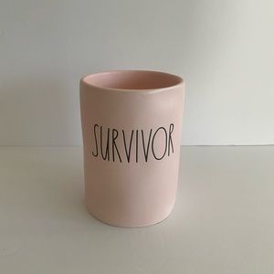 Rae Dunn SURVIVOR Pink Candle Large NEW